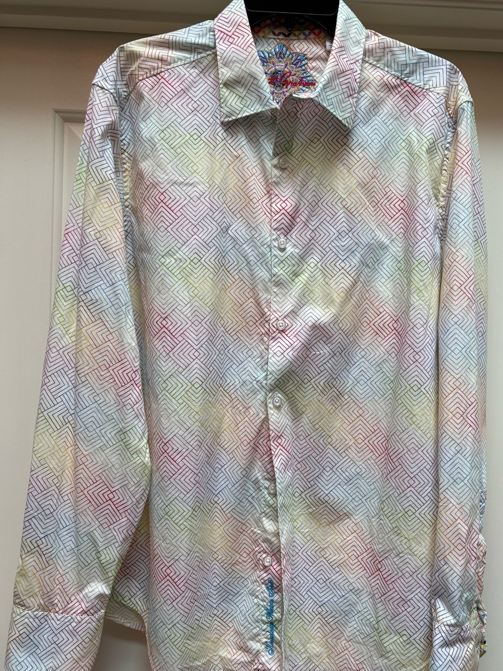 Robert Graham Pastel Multi-Color Geometric Button-Down Shirt
